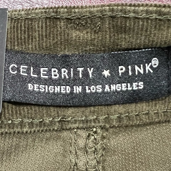 Celebrity Pink Olive Green Mini Corduroy Button Front Skirt - Size 13/31, NWT - Picture 8 of 14